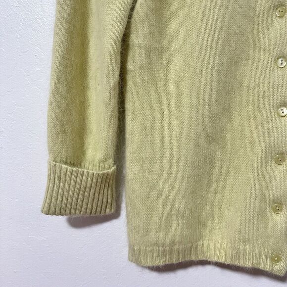 VTG Apostrophe Angora Blend 3/4 Sleeve Button Cardigan Sweater Size M Lime NWOT - Picture 4 of 7